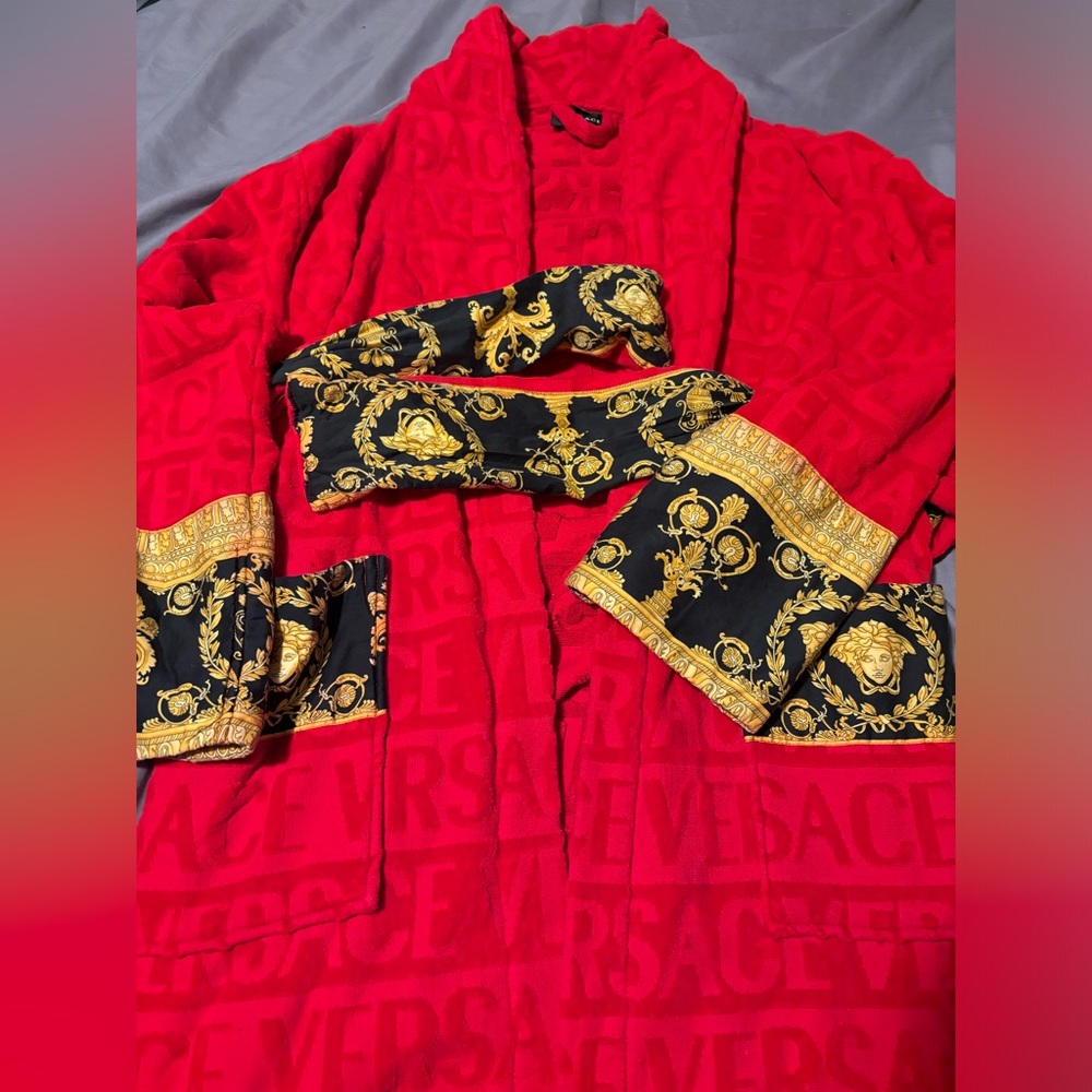 Unisex Red Versace Robe